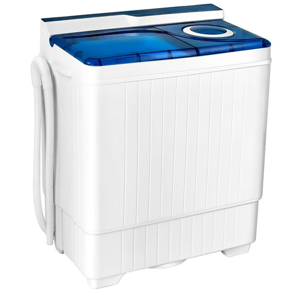 YKSAMU 26lbs Portable Semi-automatic Washing Machine W/Built-in Drain Pump Blue