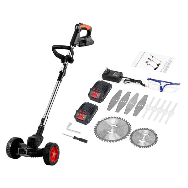 YKSAMU 21V 800W Lawn Mower Electric Grass Grass Trimmer Weed Eater Edger W/ Wheel
