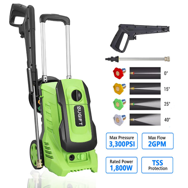 YKSAMU Electric Pressure Washer, 3300 PSI Max, 2.0 GPM Max