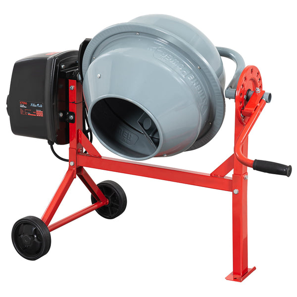 YKSAMU 1.6cu. ft. Electric Concrete Cement Mixer Equipment Low Profile IP45 150W Motor Barrow Machine Mixing Mortar